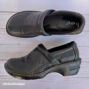b.o.c. BORN Black Leather Clogs Womens 9.5M Slip On Mules